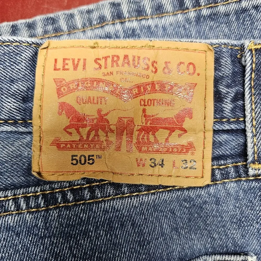 Levi Jeans Men's 505 Cotton Denim 34x32 Classic Cowboy